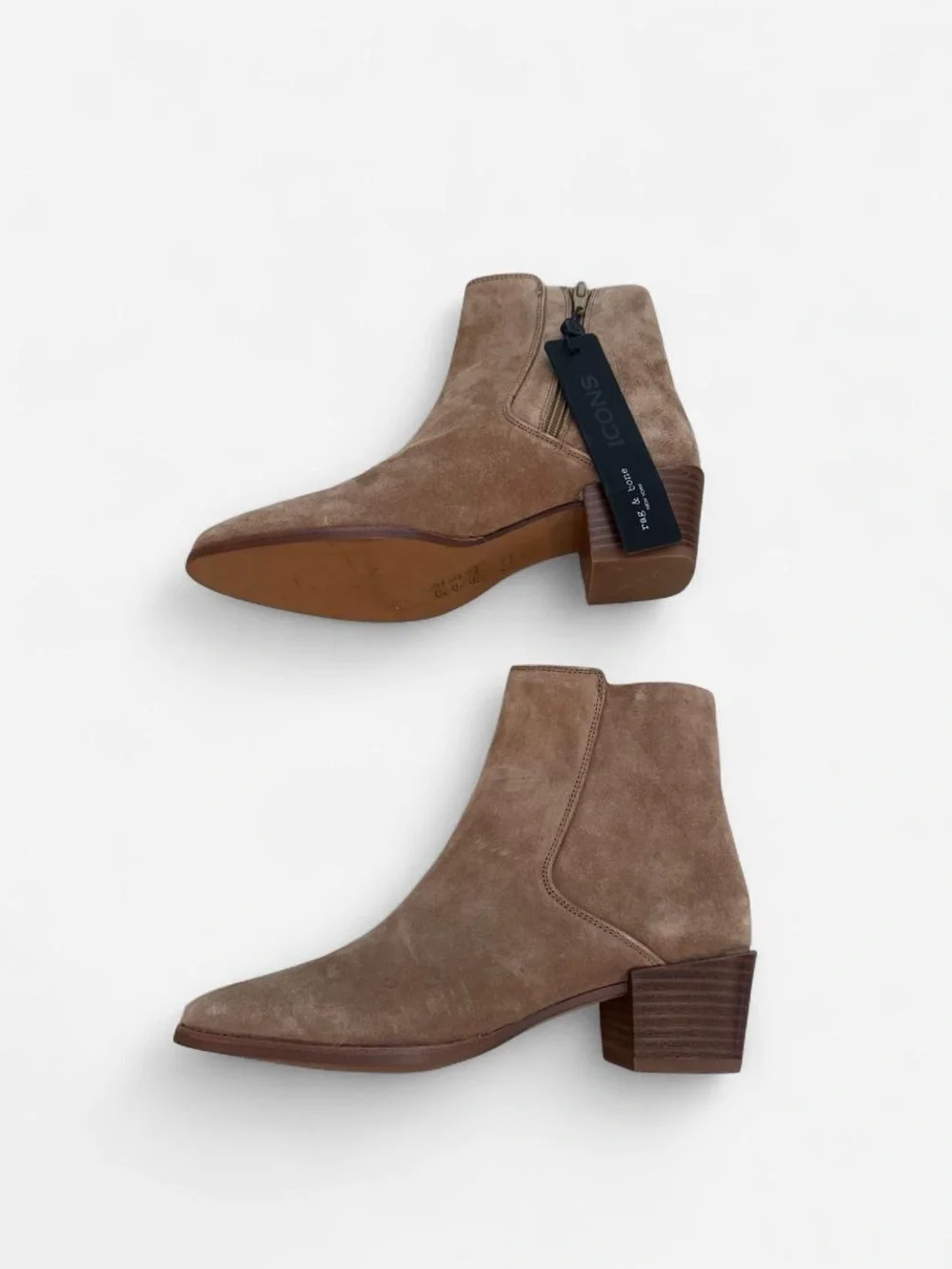 $450 RAG & BONE Rover Zip Mid Heel Booties